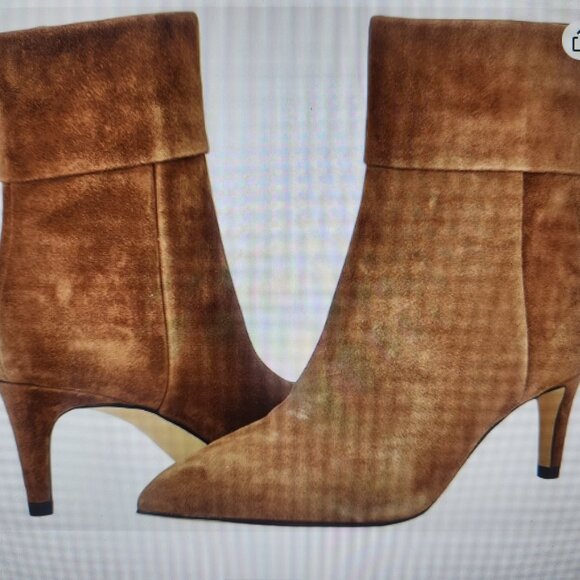 Calvin Klein Brown Suede Leather "Gentell" Booties. NIB. Size 10 - Picture 1 of 12